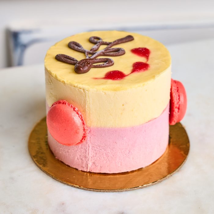 Raspberry passion fruit mousse cake